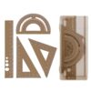 Metal Geometric Ruler Set with Straight Edge Triangle Tool Set Essential Student Ruler for School Homework