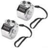 Metal Hand Counter 4 Digit Manual Tally Device With Easy Knob And Carrying Rope For Sports Events School Use Gaming Two Pieces