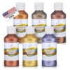 Metallic Washable Tempera Paint – 6 Shimmer Colors, 4 fl oz Bottles, Non-Toxic Kid-Safe School & Craft Paint, Easy Cleanup, Classroom Art Supplies, Made in USA