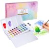 Metallic Watercolor Paint Set, 40 Glitter Colors in Tin Box, Pearlescent Watercolor Paint Set for Artists, Beginners, Hobbyists, Students, Art Supplies for Creative Painting