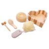 MEYZJRC 5 Pieces Bath Shower Set Loofah Sponge Mesh Face Massage Tool Foot Pumice Stone