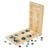 MEYZJRC Mancala Board Game Wooden Folding Tabletop Board Games Stone Chess Set Classic Strategy Party Game with Glass Beads Portable Suitable for Family Trave, 44.5x13.2x1.6cm