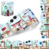 Mfmiudole 66ft Bulletin Board Border Roll Decorations,1 Roll World Traveler Coated Rolled Border Trim with Adhesive Dots for Classroom Nursery Room Office School Decor Chalkboard Board Edge