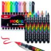 M&G 12 colors Acrylic Paint Markers, Water-Based No-Bleed Paint Pens with Direct-Liquid Automatic Ink Control, Waterproof Brush Tip Markers for DIY Art & Crafts, Works on Paper, Metal, Wood, Ceramic