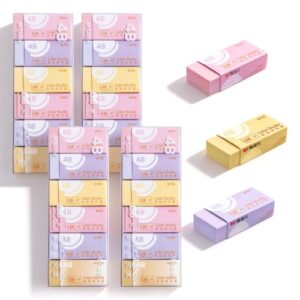 M&G 24 Pcs Pencil Erasers, Assort Color Rectangular Writing Erasers for School Office, Art Erasers for Drawing (Macarons)