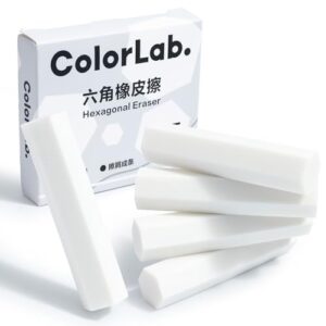 M&G 5 Pack Pencil Erasers, Hexagonal White Rubber Erasers for Kids Students Teachers, Bulk Art Erasers for Drawing Sketching, Classroom Office Supplies (White)