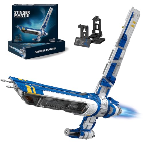 Miabrixbrix Class Space War Spaceship Building Set, Detailed Interior with Kitchen, Cockpit, Lounge, Rotating Wings & Landing Gear, Collectible Model for Adults & Movie Fans 3006pcs Barweer 101