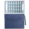 MianBiz Mahjong Practice Board with Large PU Leather Bag - Solo 3D Printed Training Aid for Learning 2026 New Card Patterns, Perfect Strategy Tool for Beginners & Pros (Blue)