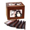 MiBoce Wooden Photo Cube, Wooden Photo Album Box, Can Hold 100 Photos, Insert Cube Boxes, DIY Home Photo Storage Box with 5 Pull Out Albums 6x4Inch(10x15cm), for Weddings, Anniversaries