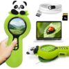 Microscope Camera for Kids Gifts Toys- Handheld Pocket Microscopes with Endoscope and Autofocus Mini Digital Educational Science Kit for Christmas Birthday for Age 3-5 5-7 8-12 Girls Boys, Panda
