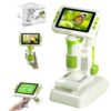 Microscope for Kids,1600X Digital Microscope with 4.0" HD Screen, 3-in-1 Portable Microscopes with Slides,STEM Educational Science Toy for Ages 6-12 Christmas Birthday Gifts for Boys & Girls (Green)