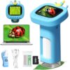 Microscope for Kids, Digital Handheld Kids Microscope with 10 Slides, Photo and Video Mini Portable Pocket Miniscope Science Toys Gifts for 3-12 Age Year Old Boys Girls (Blue)