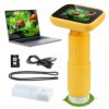Microscope for Kids with 5 Slides, Adjustable 2.4inch IPS LCD Screen 1000X 1080P 32GB Card Digital Handheld Kids Microscope, Mini Portable Pocket Miniscope Science Toys Gifts for Boys Girls Aged 3-12