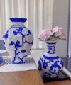 Micro Vase Building Blocks set, Blue & White Ceramic Style 6400PCS (2 sets), Compatible with Lego, 7*7*11″ Creative Flower Building Kit for Home Decor, STEM Birthday Gift for Adults and kids Age 14+