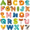 Mideer Large Magnetic Letters for Toddlers 1-3, 26 PCS Cute Animal Alphabet Magnets Fridge Toy Set - Colorful Uppercase ABC Learning Magnets, Educational Preschool Spelling Toys for Kids 3-5 Years