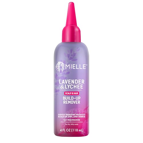 Mielle Organics Lavender & Lychee Scalp & Hair Build-Up Remover, Clarifying Pre-Shampoo Treatment for Product Build Up, Dirt & Oil, With Niacinamide, Castor Oil & Lavender Extract, 4 fl oz