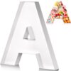 Mifoci 13.7inch Cardboard Letter Boxes Charcuterie Letters Board Fillable Reusable Trays Alphabet Serving Platter for Food Chocolate Candy Decoration Baby Shower Party Anniversary(Letter A)