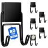 MIKEDE Magnetic Hooks, Cruise Essential Heavy Duty Black Double Hook 6 Pcs