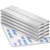 MIKEDE Strong Rare Earth Neodymium Magnets with Double-Sided Adhesive, Powerful Pull Force, Perfect for Science Experiments Classroom, Fridge, Garage, Kitchen, Craft, Office, DIY 60x10x3mm 10 Pack