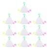 Mikikit 10pcs Triangle Highlighter Pens with Comfortable Grip and Ergonomic Design, Plastic Material, Tricolor Fluorescent Markers for Classroom and Office Use