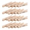 Mikikit 120pcs Mini Wooden Clothespins for Photos and Notes with Firm Grip, Khaki Small Craft Clips for Hanging on Laundry Lines or Walls, Scandinavian Minimal Style Organizer