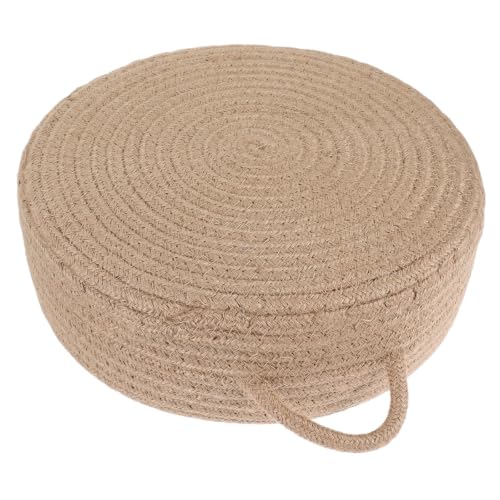 Mikikit Tatami Floor Cushion Sitting Pillow, Handwoven Beige Rope Material with Breathable and Tightly Woven Construction, for Meditation and Tea Rooms, Japanese Style Floor Chair