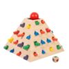 Milageto Children Pyramid Game Educational Game Skill Game Color Matching Wooden Construction with Dice Rolling and Stick Removal Suitable for Preschool playroom Classroom Activities