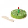 Milageto Children Simulation Cake Wooden Birthday Cake Toy Pretend Food Set Sliceable Dessert Playset Cutting Play Pieces Role Play Sharing Smooth Round Slices , Matcha