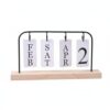 Milageto Desk Calendar Display Flip Calendar Card Holder Metal Frame Paper Cards Tabletop Decor Open Frame Minimal Base Suitable for office home apartment gallery counter, Black, Flip Calendar