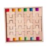 Milageto Interlocking Wooden Blocks Stackable Rainbow Building Blocks Fine Motor Skills Wooden Stacking Toy for Children