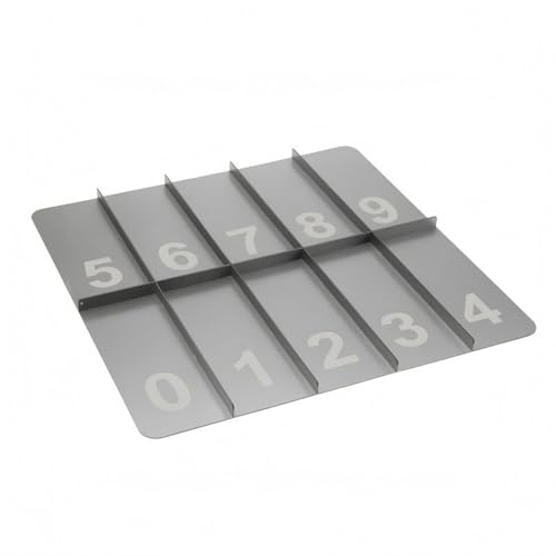 Milageto Numbered Tray Stand Stainless Steel Drink Carrier Rack Organizer Holder Divider Board with Compact Footprint for Unobstructed Service Area Takeaway Sorting Cafe Restaurant 60cmx60cmx2cm