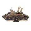 Milageto Steampunk Ship Puzzle Hands-on Paddlewheel Ship Model Decorative Wooden 3D Puzzle for Hobbyists, Teens, Desktop Display, Family Activity