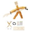 Milageto Wooden Battle Game Puppets Bamboo Finger Puppet Toy Pull Doll DIY Bots Game Wooden Fencing Figures Table Battle Toys Suitable for Parent, Wood Tool