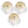 Milisten 3pcs Mini Glass Jar with Lid 50g Refillable Cosmetic Container for Body Butters and Hand Creams, Portable Square Skin Care Storage Bottle for Travel and Home Use