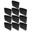 MINAOLULUS 10pcs Black A4 Manila File Folders with Wide Bottom and 51mm Expandable Design, Tear Resistant Portable Paper Organizer for School Homework and Project Files