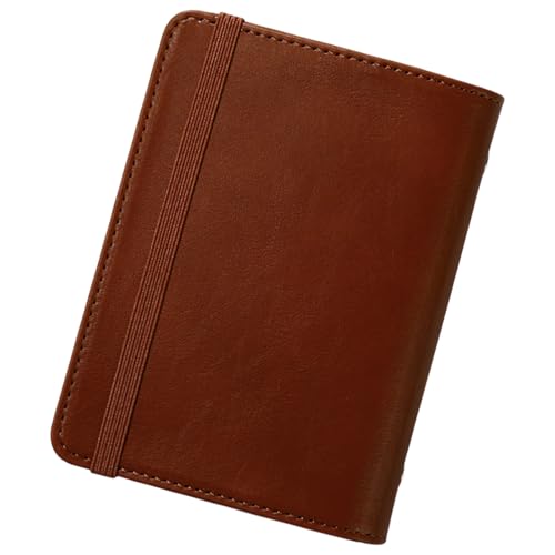 MINGLEA Size Binder Planner Notebook with Elastic Strap and 80 Sheets 5-Rings PU Binder Journal for Daily Note Taking PU Leather Notebook