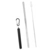 Mingzhe Portable Stainless Steel Telescopic Straw for Smoothies Milk Tea Cocktails with Cleaning Brush 23cm (Black)