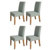 Mingzhe Solid Lattice Chair Cover Set of 4 Stretch Removable for Home and Hotel Dining Chairs Deep Green (Dark Green)