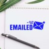 Mini Armed Emailed Office Administrator Wood Handle Stamp, Stamp for Paperwork, Mailroom, Filing, Approval Marking, Durable Rubber Impression, Ergonomic Grip, Desk Tool