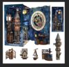 MiniCity Stellar Castle Book Nook Kit, DIY 3D Wooden Puzzle with LED Light