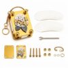 Mini Flower Press Keychain, Portable Micro Flower Press Kit with Secure Straps for Flower Preservation, Pocket Botanical Press for Resin Art, Journals, Scrapbooking, DIY Crafts (Hydrangea)