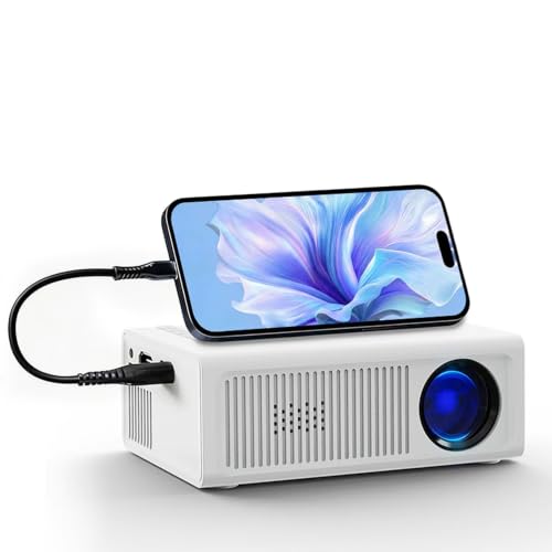 Mini home theater HD projector, native 480P resolution with remote control, smart smartphone screen sharing, USB connection, 3D ready, perfect for indoor office use, mini portable projector