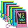 Mini LCD Writing Tablet for Kids - (Pack of 12) 4.5 Inch Colorful Doodle Board Drawing Pads - Educational Sketch Drawing Tablet Toys for Girls & Boys, Goodie Bags, Birthday Gifts, Party Favors, Prizes