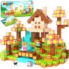 Mini Magnetic Blocks with Case - Portable Building Cubes Travel Toys for Kids Ages 4-8 Construction STEM Learning Set for Toddlers Build Mine Magnet World Christmas Birthday Gift for Boys Girls 3-5