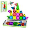 Mini Magnetic Tiles 50PCS Travel Magnetic Building Blocks for Kids Ages 3+