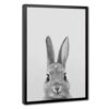 Minimalist Black and White Rabbit Poster Cute Animal Wall Art Decor