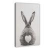 Minimalist Bunny Tail Poster Monochrome Heart Shape Cute Rabbit Wall Art