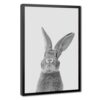 Minimalist Rabbit Wall Art Poster Cute Black and White Animal Prints