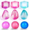 Mini Squishy Toys 9 Pack, Sensory Fidget Toy Variety Set with Cube, Ball & Drop Shapes, Soft Squeeze Stress Relief Toys, Slow Rising Squishies for Teens & Adults, Desk Toys, Party Favors Gifts