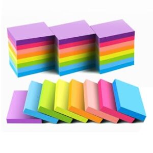 Mini Sticky Notes 1.5x2 Inches, Bright Colors Self-Stick Pads